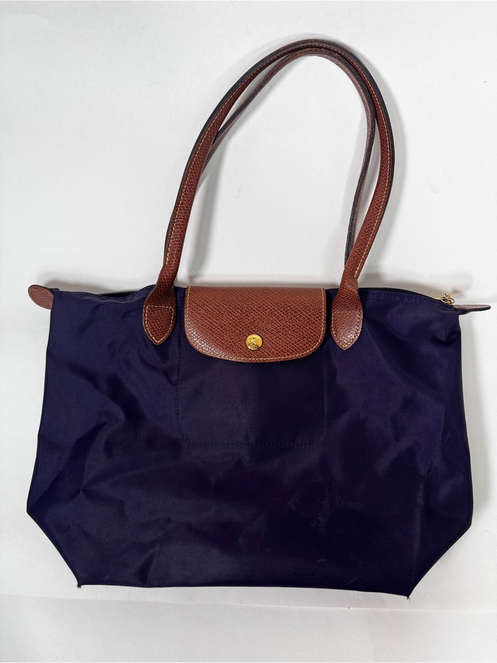 Longchamp Le Pliage Medium Purple Long Handle Nylon Shoulder Tote